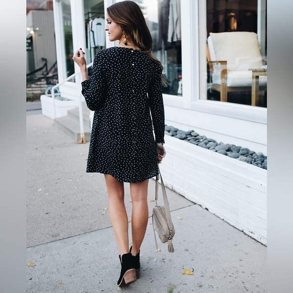 Madewell Star Silk Button Back Dress - Black - Small - Picture 9 of 15